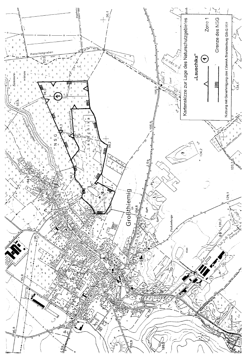 Kartenskizze zur Lage des Naturschutzgebietes "Lauschikas"