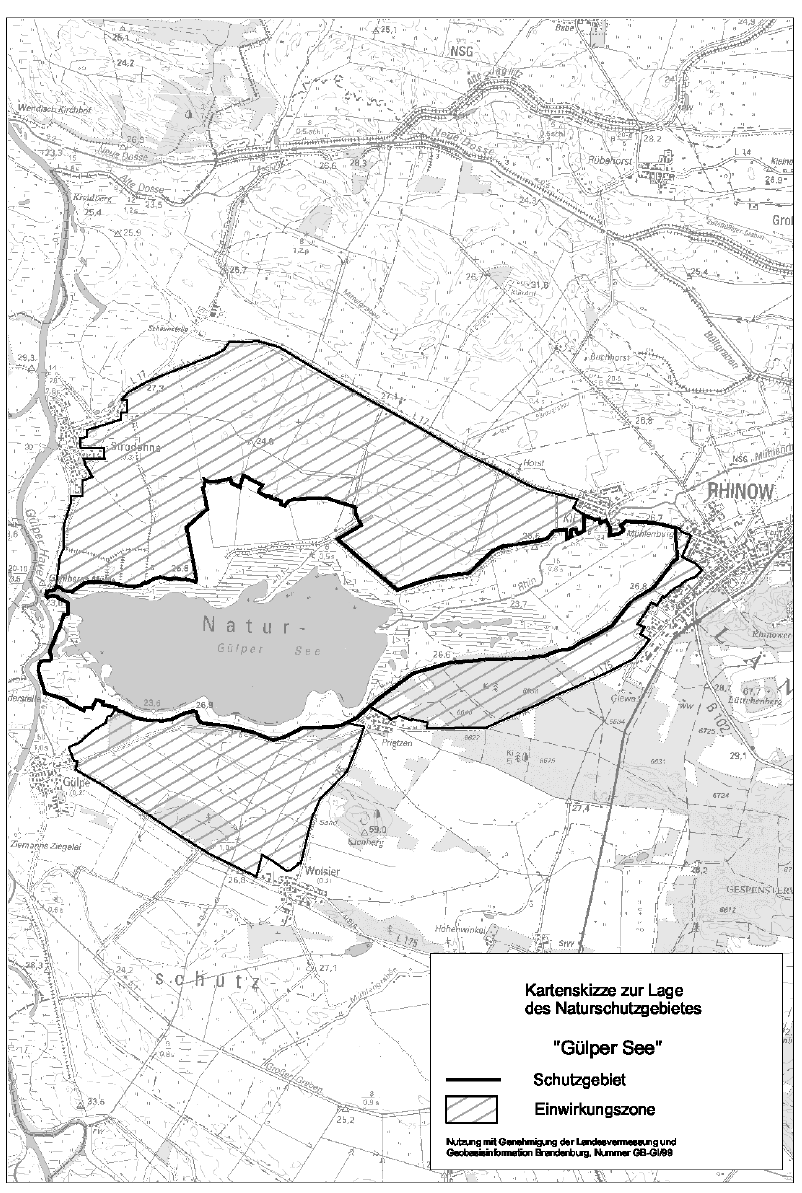 Das Naturschutzgebiet "Gülper See" liegt im Amt Rhinow (Landkreis Havelland). Es umfasst Teile der Gemarkungen Gülpe, Strodehne, Wolsier und Rhinow. Das Gebit grenzt im Westen an die Gülper Havel und im Osten an die Ortslage Rhinow.
