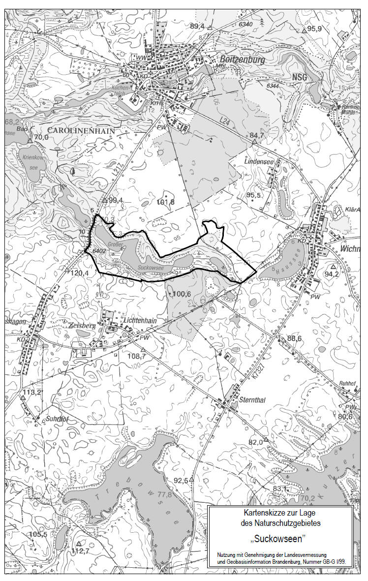Das Naturschutzgebiet Suckowseen befindet sich im Landkreis Uckermark in der Gemeinde Boitzenburger Land und umfasst Teile der Gemarkungen Boitzenburg, Klaushagen und Wichmannsdorf.