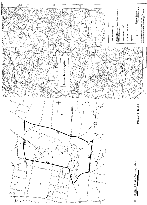 Kartenskizze zur Lage des Naturschutzgebietes "Laie-Langes Luch"
