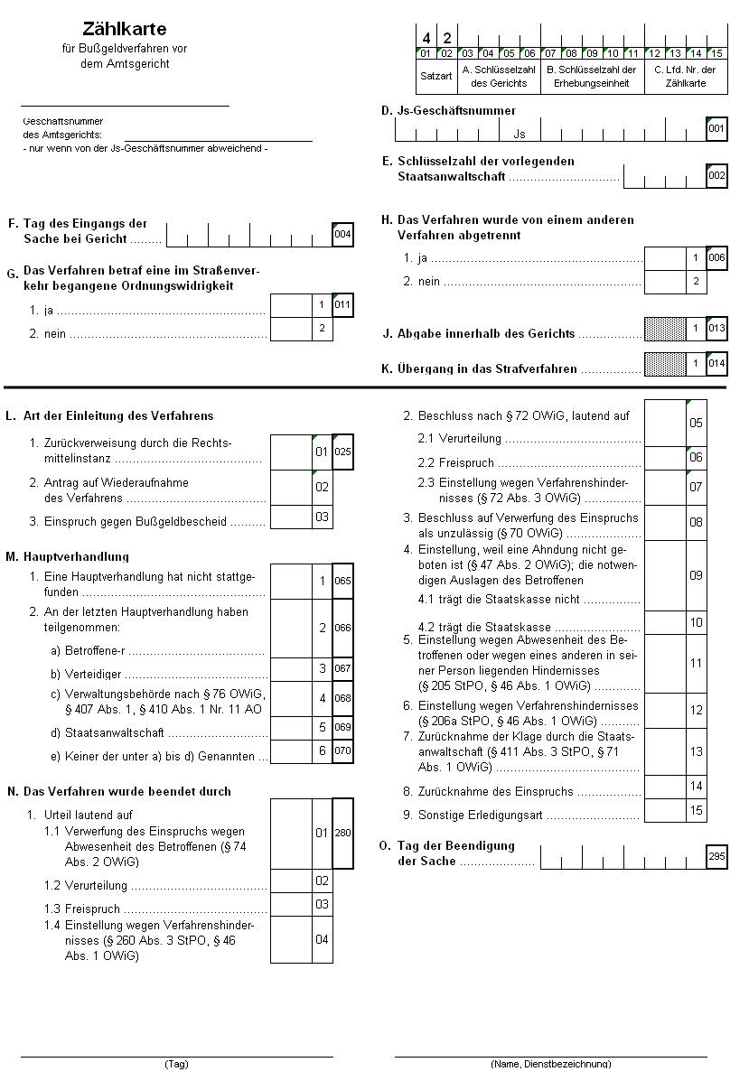 Archiv Anordnung Uber Die Erhebung Von Statistischen Daten In Straf Und Bussgeldverfahren Stp Owi Statistik