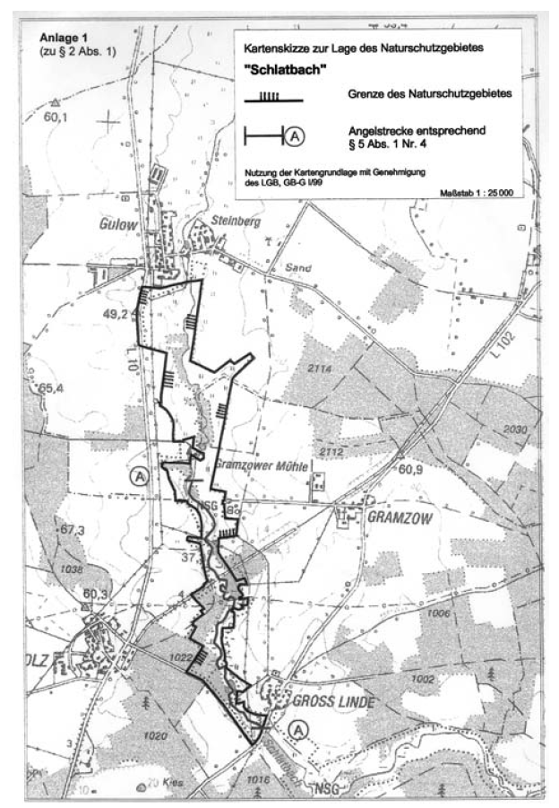 Kartenskizze zur Lage des Naturschutzgebietes "Schlatbach"