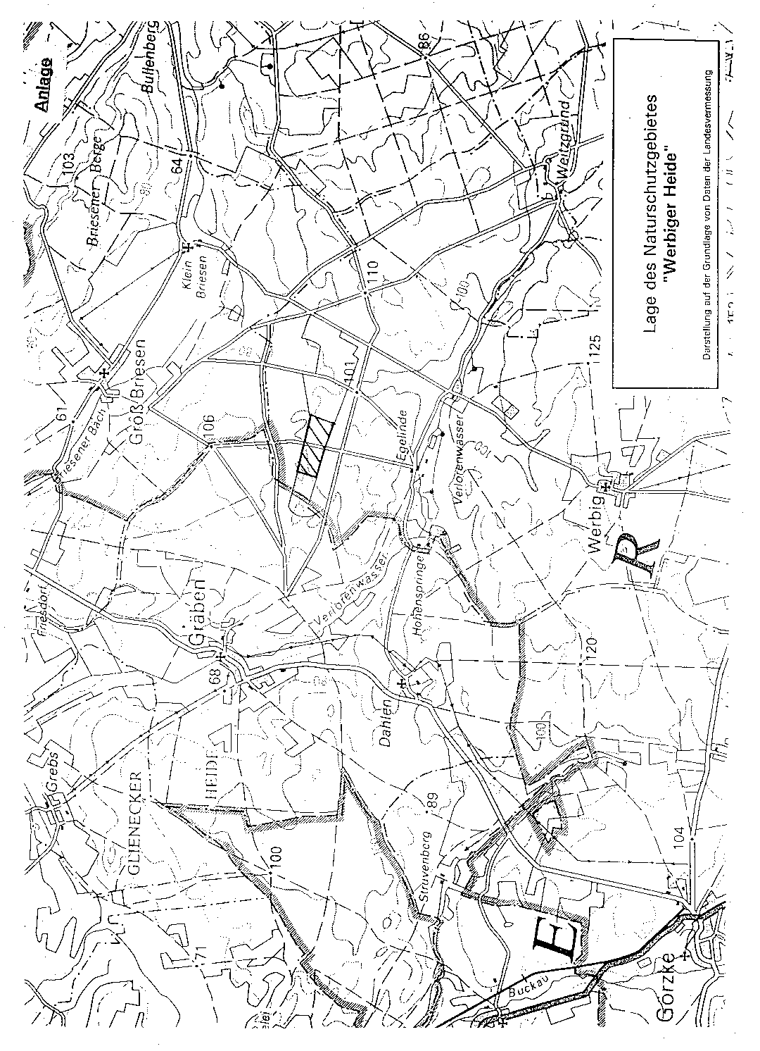 Lage des Naturschutzgebietes "Werbiger Heide"