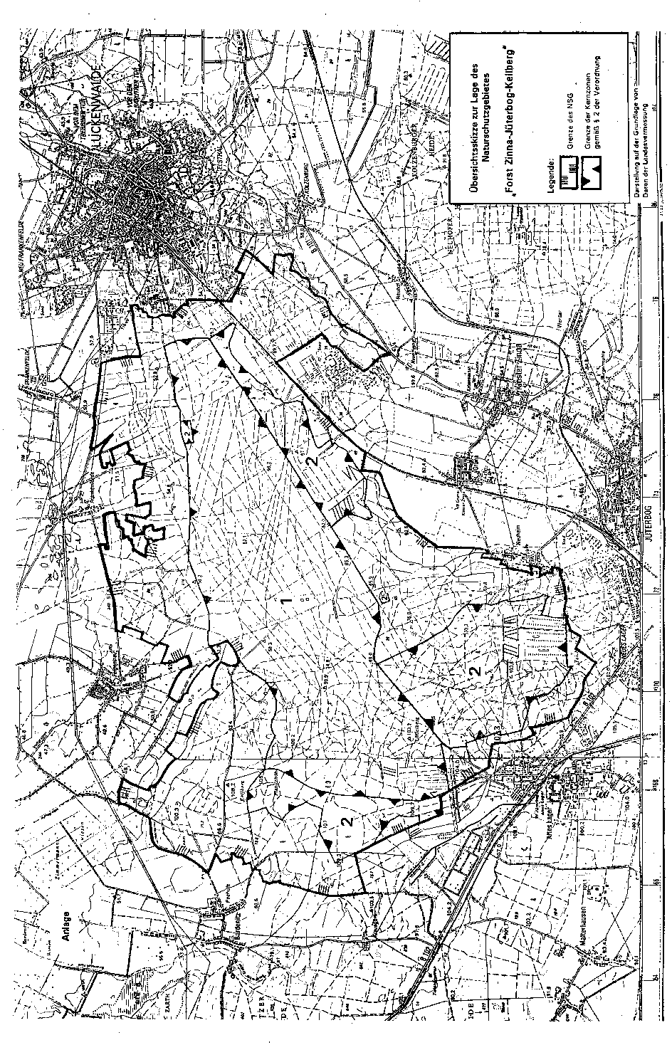 Übersichtsskizze zur Lage des Naturschutzgebietes "Forst Zinna-Jüterbog-Keilberg