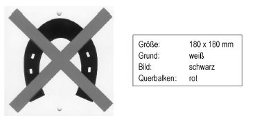 Schild für Waldwege, auf denen das Reiten und Fahren mit Gespannen verboten ist