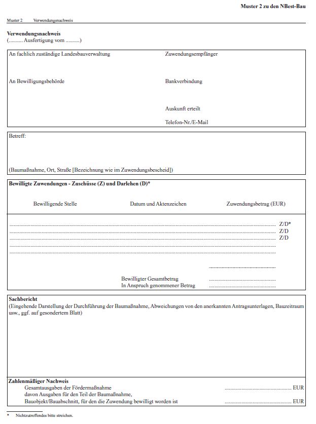 Muster 2 - Verwendungsnachweis (S. 1)