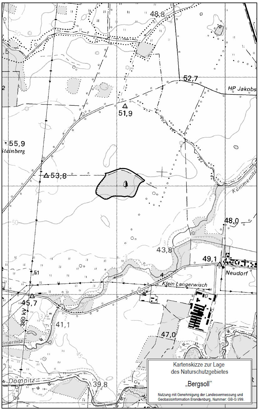 Das Naturschutzgebiet Bergsoll liegt im Landkreis Prignitz in der Gemeinde Groß Pankow auf der Gemarkung Helle.