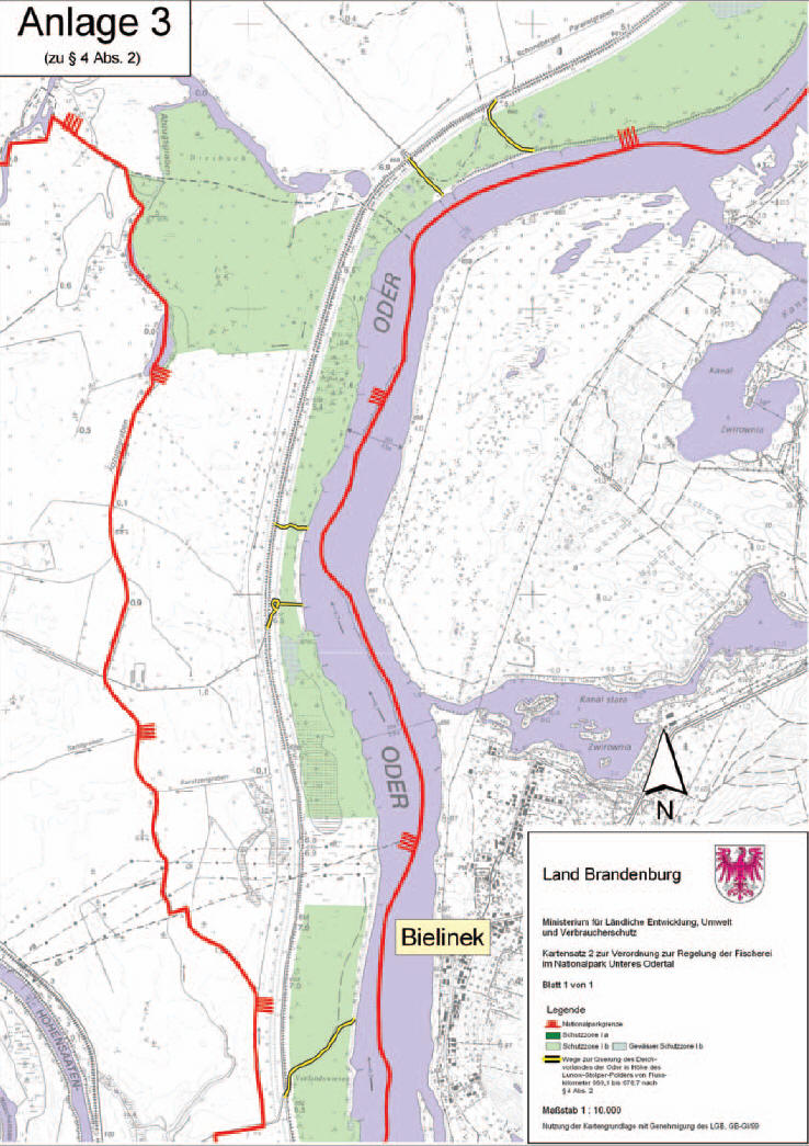 Anlage 3: Kartensatz 2 zur Verordnung zur Regelung der Fischerei im Nationalpark „Unteres Odertal“ zu § 4 Abs. 2