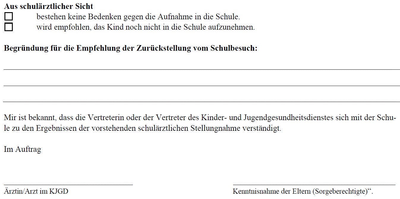 Schulärztliche Hinweise/Empfehlungen zum Schulanfang - Seite 2 - Schulärztliche Hinweise/Empfehlungen zum Schulanfang - Seite 2 -