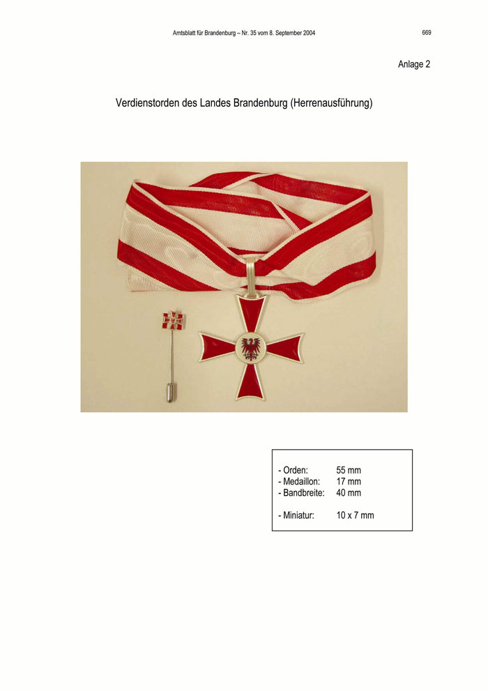 Verdienstorden des Landes Brandenburg (Herrenausführung)