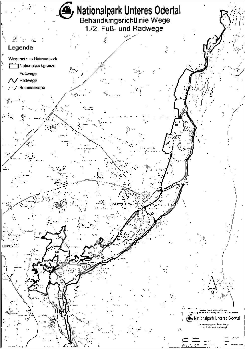 Karte: Fuß- und Radwege