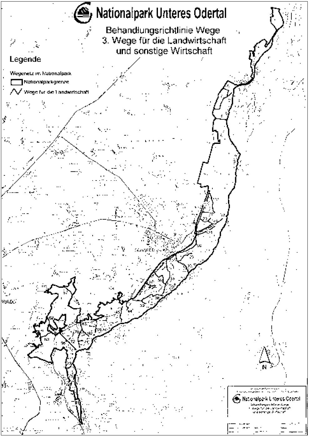 Karte: Wege für die Landwirtschaft und sonstige Wirtschaft