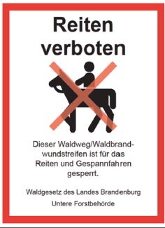 Schild "Reiten verboten"