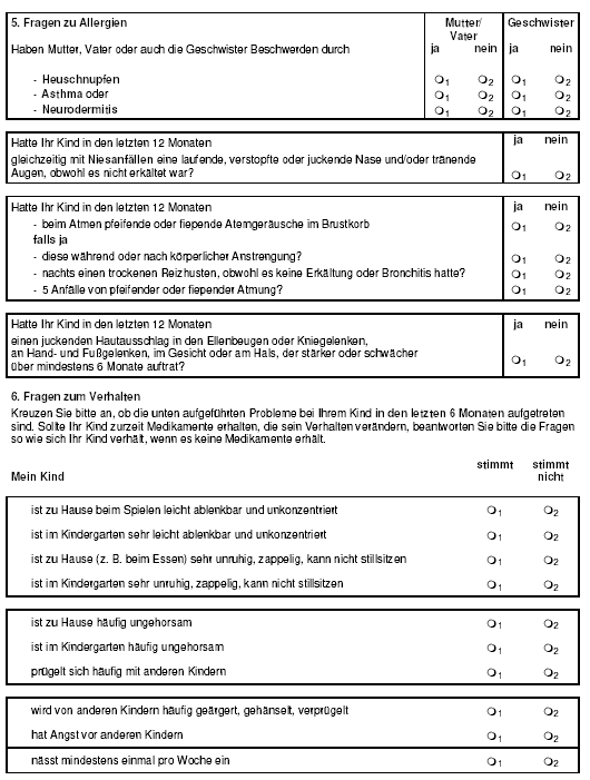 Anhang zu Artikel 1 Nr. 3, Anlage 3 zu § 3 Abs. 2 Satz 1 (Muster eines Angabebogens zur kinderärztlichen Untersuchung Ihres Kindes - Einschüler Vertraulich! (Nur für den Kinderarzt Ihres Gesundheitsamtes) - Seite 2