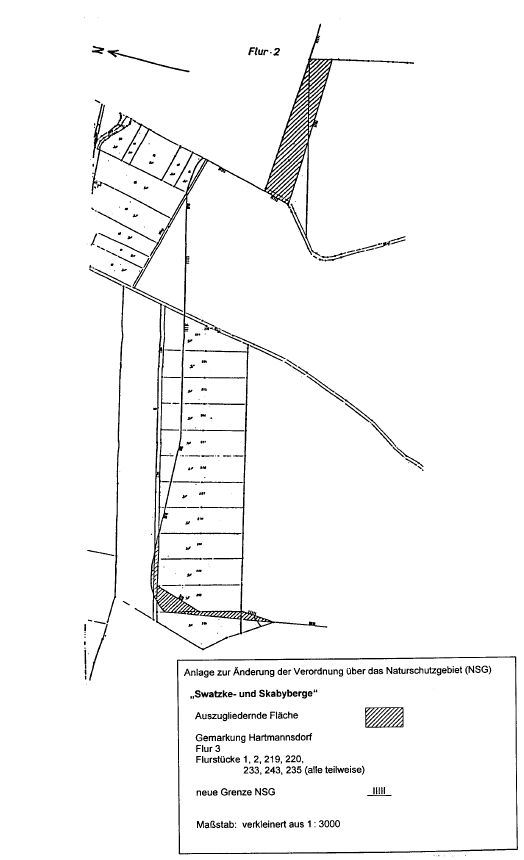 Anlage zur Änderung der Verordnung über das Naturschutzgebiet "Swatzke- und Skabyberge" - Karte 3 -