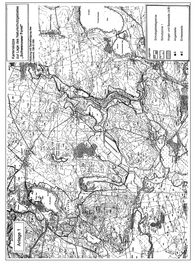 Kartenskizze zur Lage des Naturschutzgebietes "Schwenower Forst"