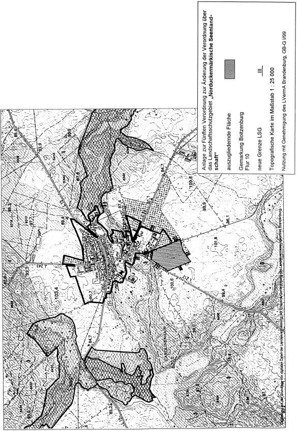Kartenskizze der auszugliedernden Fläche (Gemarkung Boitzenburg; Flur 10) 