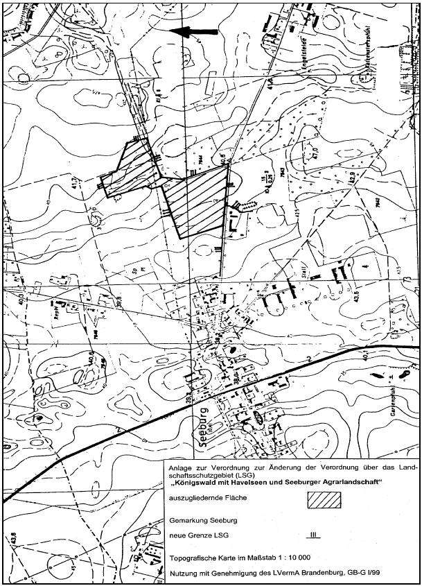 Anlage 1 zur Verordnung zur Änderung der Verordnung über das Landschaftsschutzgebiet "Königswald mit Havelseen und Seeburger Agrarlandschaft - Grafik 1 -