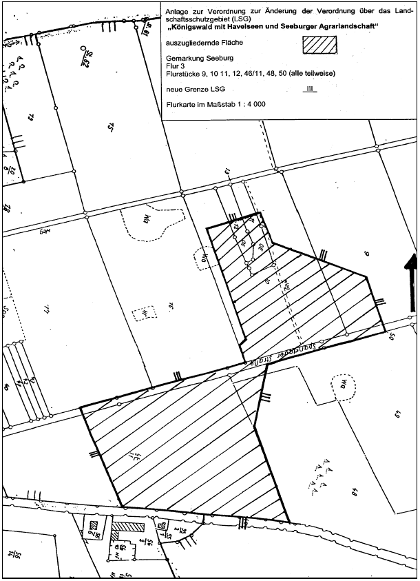 Anlage 1 zur Verordnung zur Änderung der Verordnung über das Landschaftsschutzgebiet "Königswald mit Havelseen und Seeburger Agrarlandschaft - Grafik 2 -