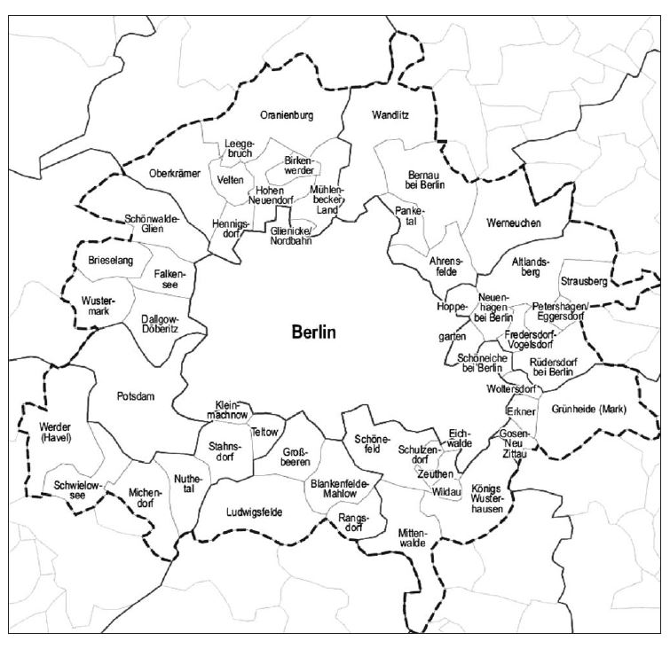Kartenskizze Berlin und Berliner Umland