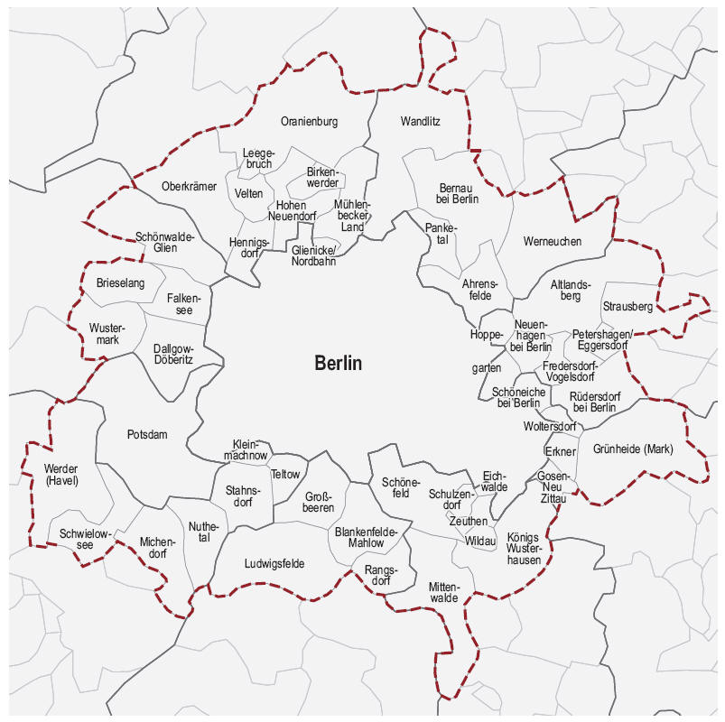 Stadt-Umland-Zusammenhang von Berlin und Potsdam