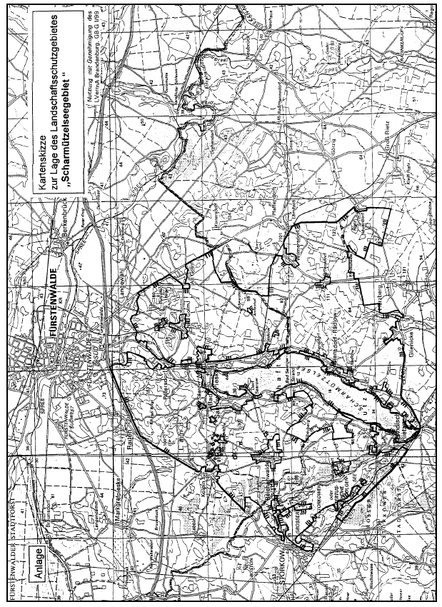 Anlage 1: Kartenskizze zur Lage des Naturschutzgebietes "Scharmützelseegebiet"
