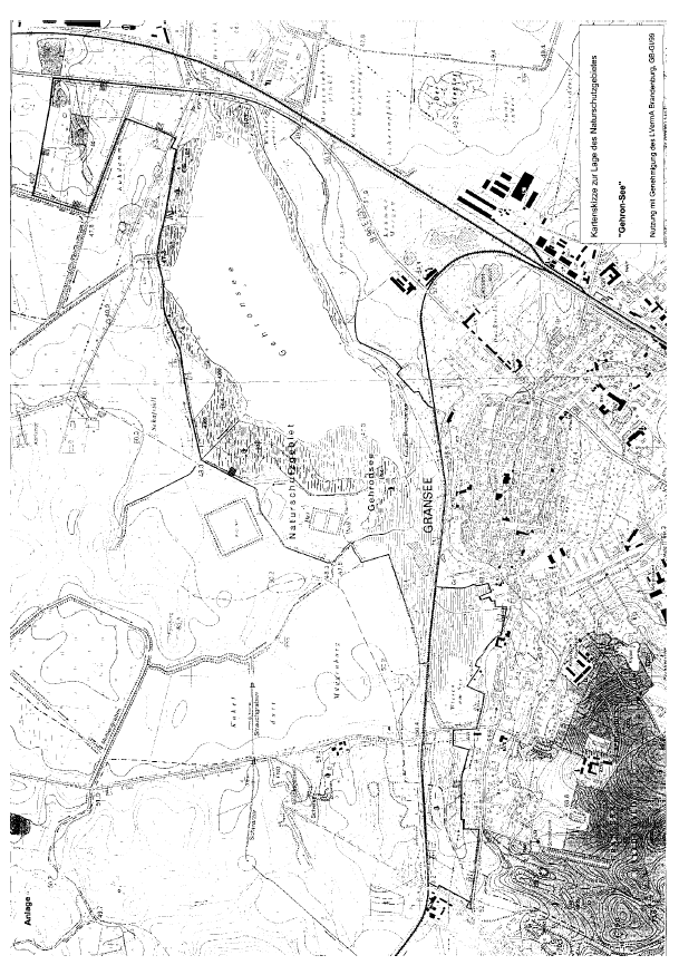 Kartenskizze zur Lage des Naturschutzgebietes "Gehron-See!