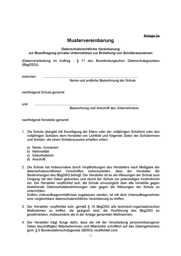 Mustervereinbarung  