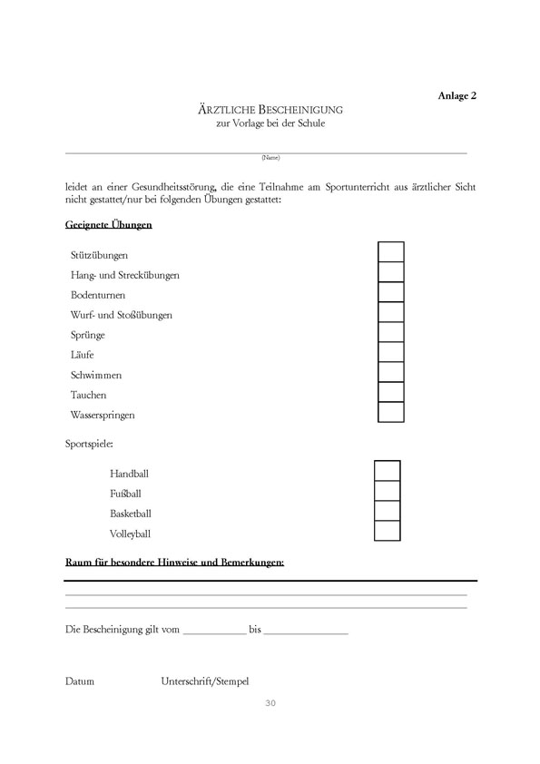 Ärztliche Bescheinigung